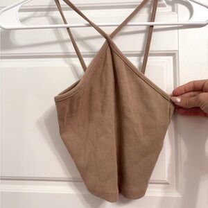 Tan Ribbed Cami Top